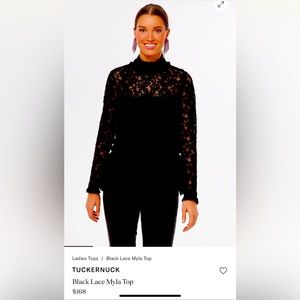 Tuckernuck Myla black lace top.